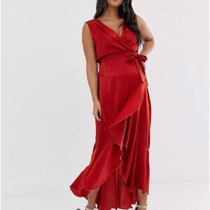 Rusty red maternity dress